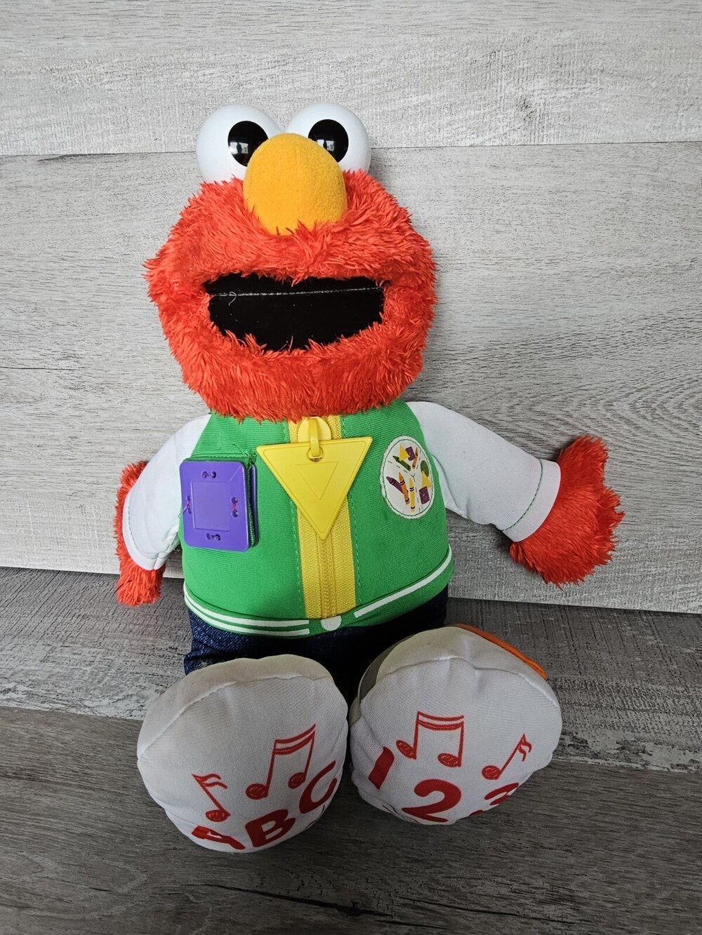 Elmo Ready 4 School Sesame Street Talking ABC 123 Hasbro 11” Plush Works!